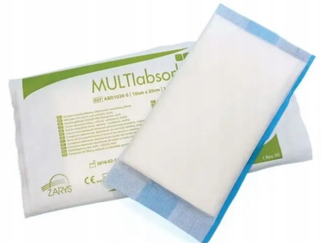 MULTIabsorb S 10cm x 20cm 1St. Hochsaugfähige Kompresse; Vliesstoff aus Zellulose, steril